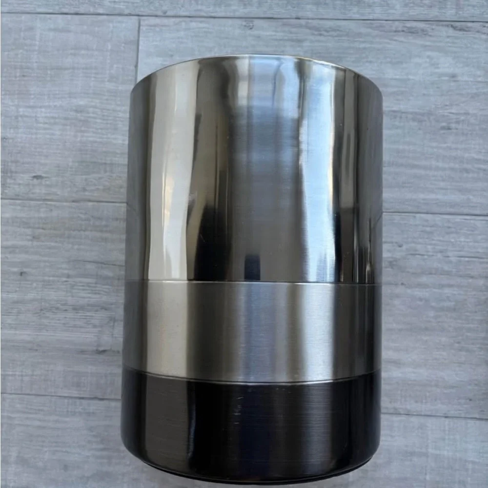 Silver and Black Metal Vase